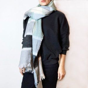 MANGO oversized scarf, plaid